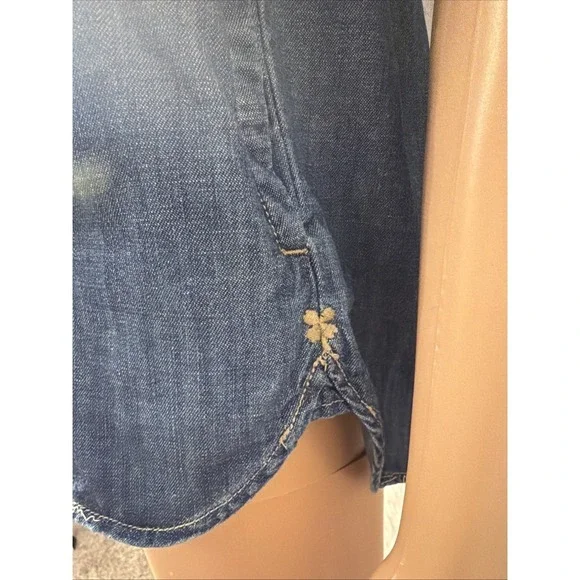 Lucky Brand Women's Denim Retro tank top Size Small Boho Festival - Picture 2 of 8